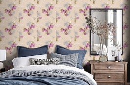 Обои FF50609 фото в интерьере спальни превью