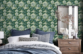 Обои GN80006 фото в интерьере спальни превью