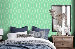 Обои GT20004 фото в интерьере спальни превью