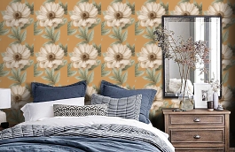 Обои HT70005 фото в интерьере спальни превью