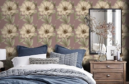 Обои HT70009 фото в интерьере спальни превью