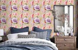 Обои TR20501 фото в интерьере спальни превью