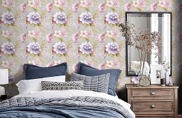 Обои TR20502 фото в интерьере спальни превью