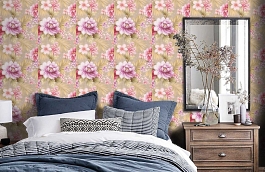 Обои TR20509 фото в интерьере спальни превью