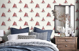 Обои CR70201 фото в интерьере спальни превью