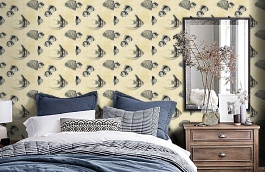 Обои CR70312 фото в интерьере спальни превью