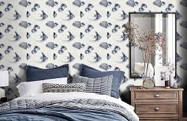 Обои CR70322 фото в интерьере спальни превью