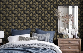 Обои CR72812 фото в интерьере спальни превью