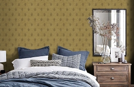 Обои CR73807 фото в интерьере спальни превью