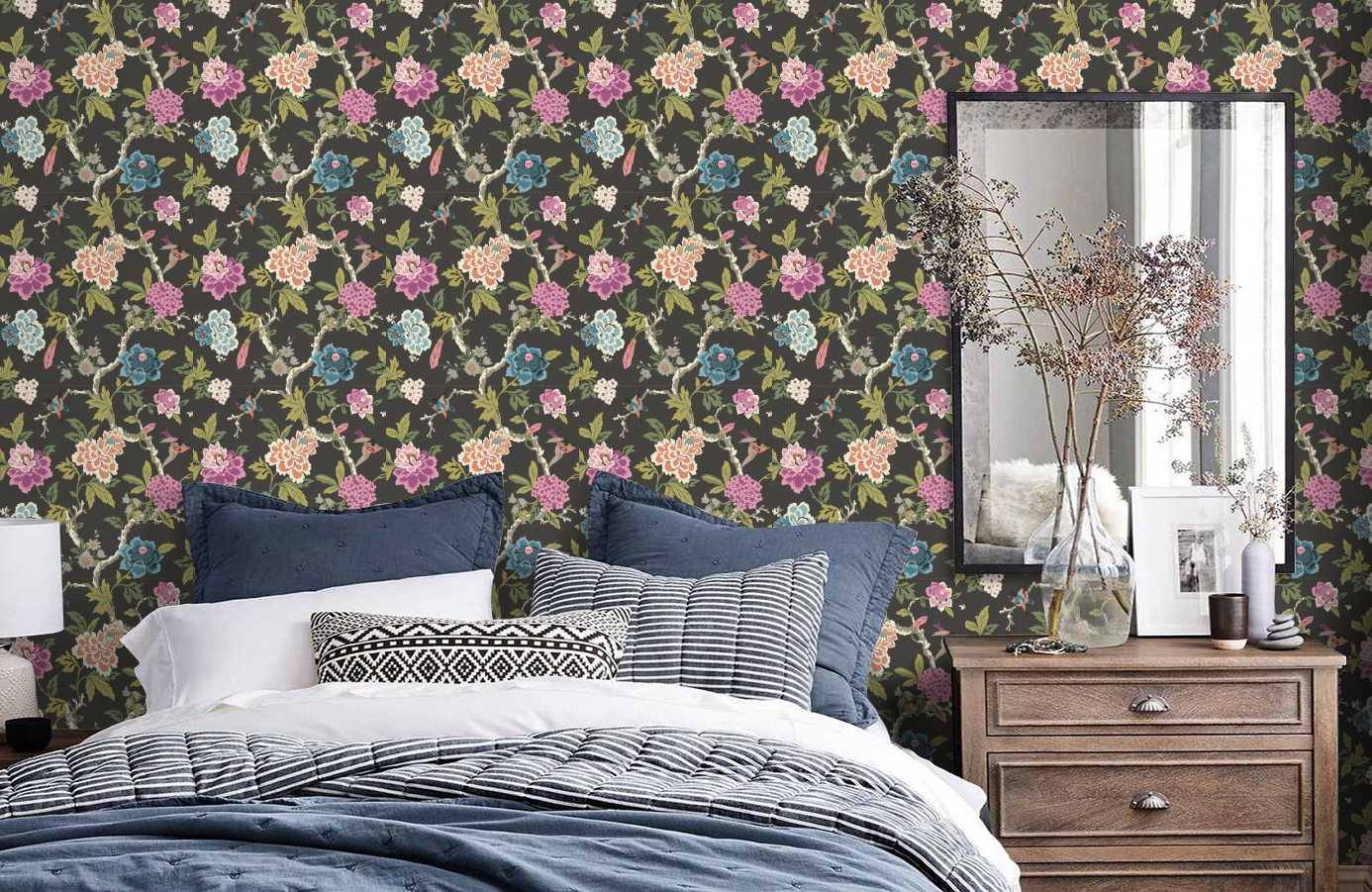 Обои GP5900 фото в интерьере спальни