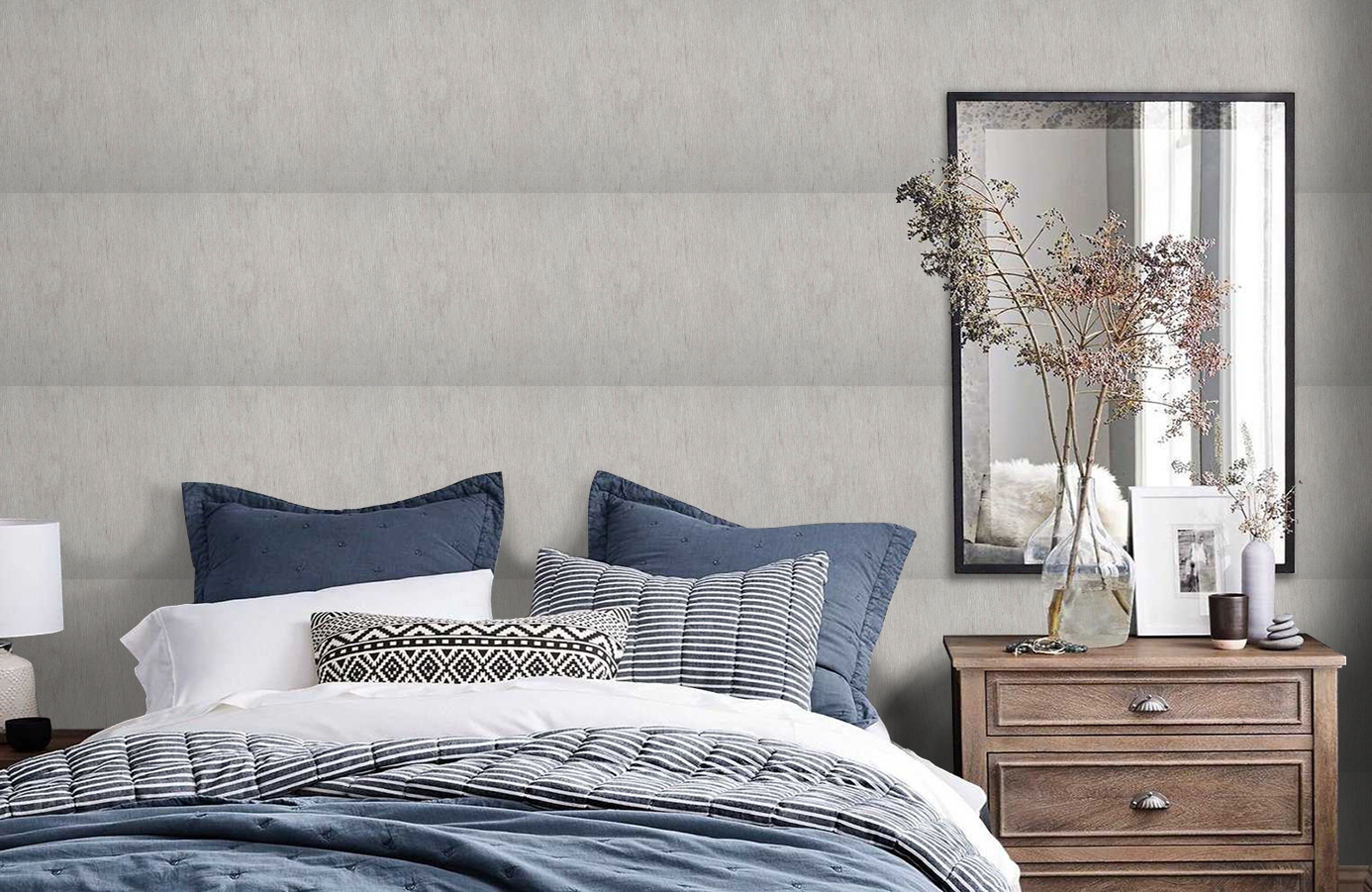 Обои HT2010 фото в интерьере спальни