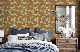 Обои NP6338 фото в интерьере спальни превью