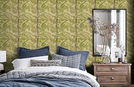 Обои PEW04004 фото в интерьере спальни превью