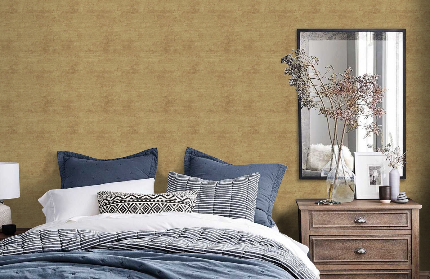 Обои TT6194 фото в интерьере спальни
