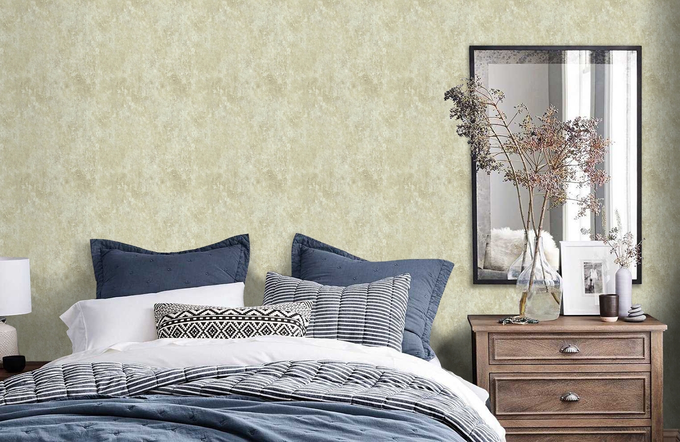 Обои TT6239 фото в интерьере спальни