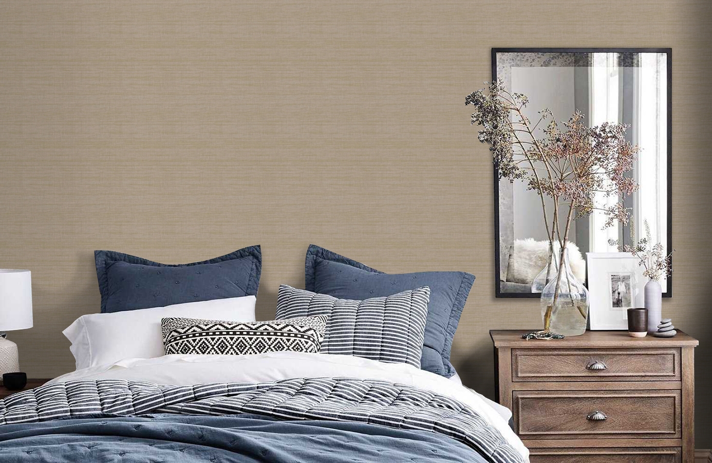 Обои TT6301 фото в интерьере спальни