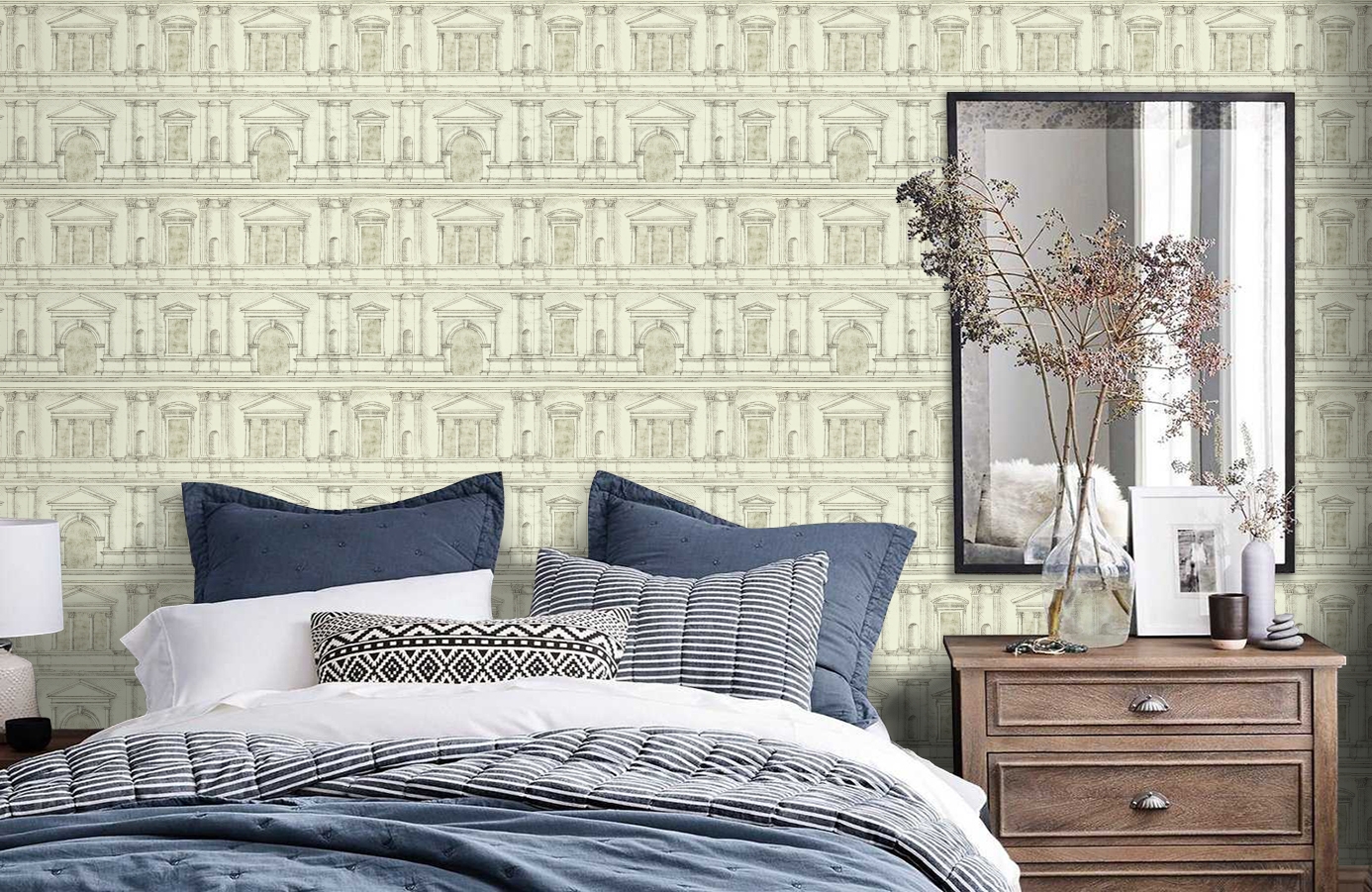 Обои ZINW310081 фото в интерьере спальни