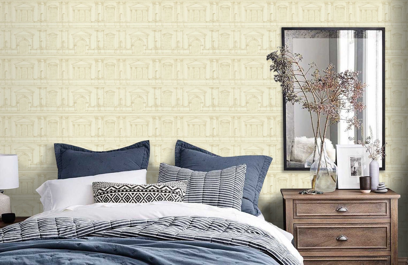 Обои ZINW310083 фото в интерьере спальни