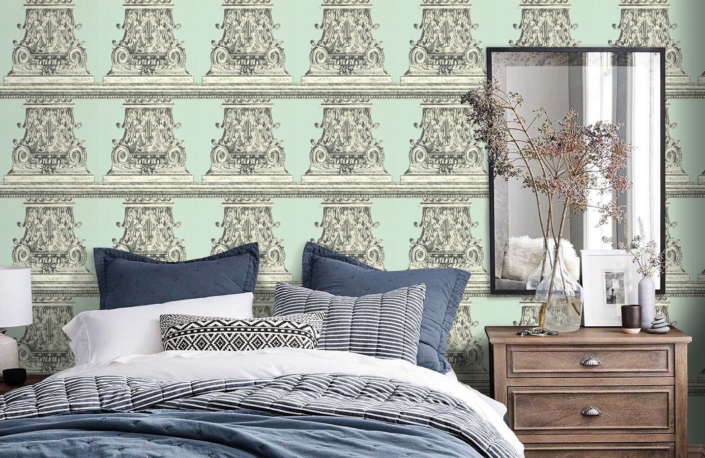 Обои ZINW310084 фото в интерьере спальни Обои ZINW310084 фото в интерьере спальни