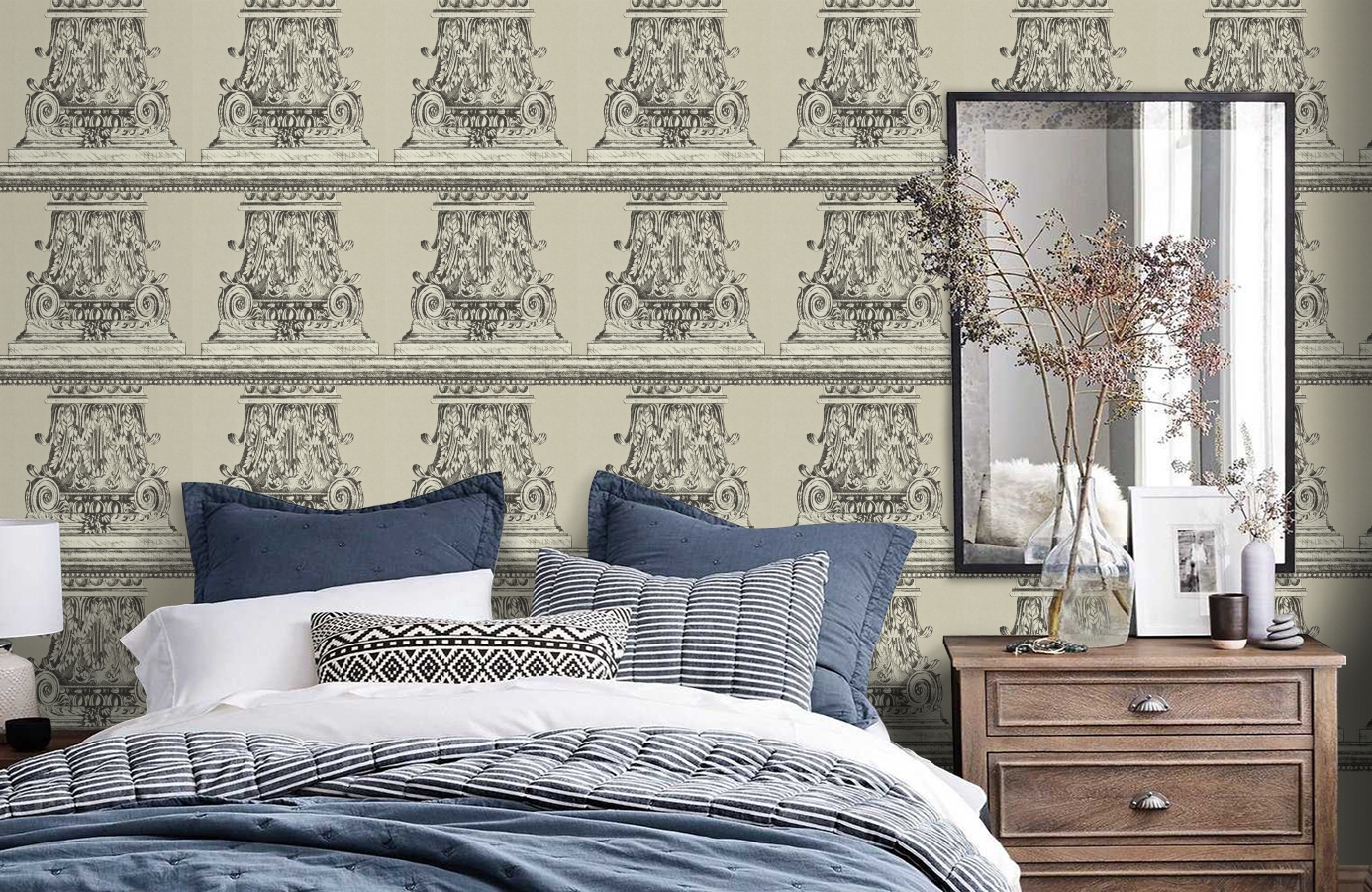 Обои ZINW310085 фото в интерьере спальни