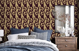 Обои ZTRA07005 фото в интерьере спальни превью