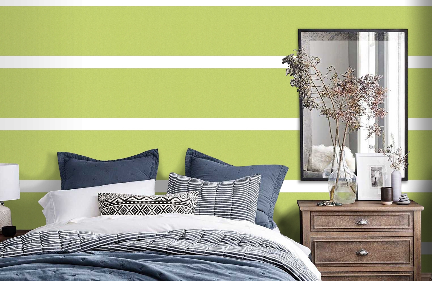 Обои 1264-43 фото в интерьере спальни