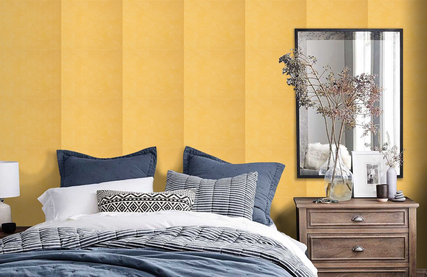 Обои 1690-44 фото в интерьере спальни