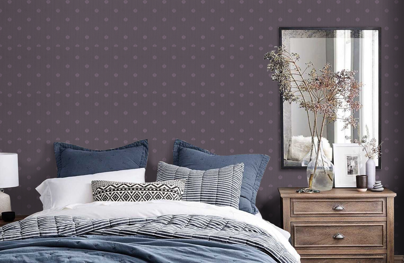 Обои 2665-38 фото в интерьере спальни