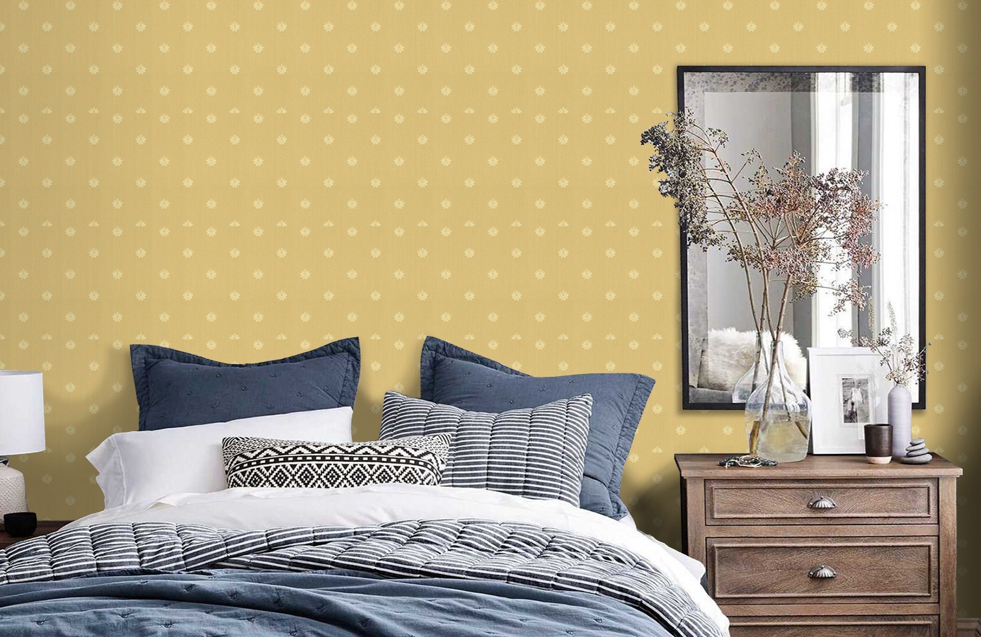 Обои 2665-52 фото в интерьере спальни