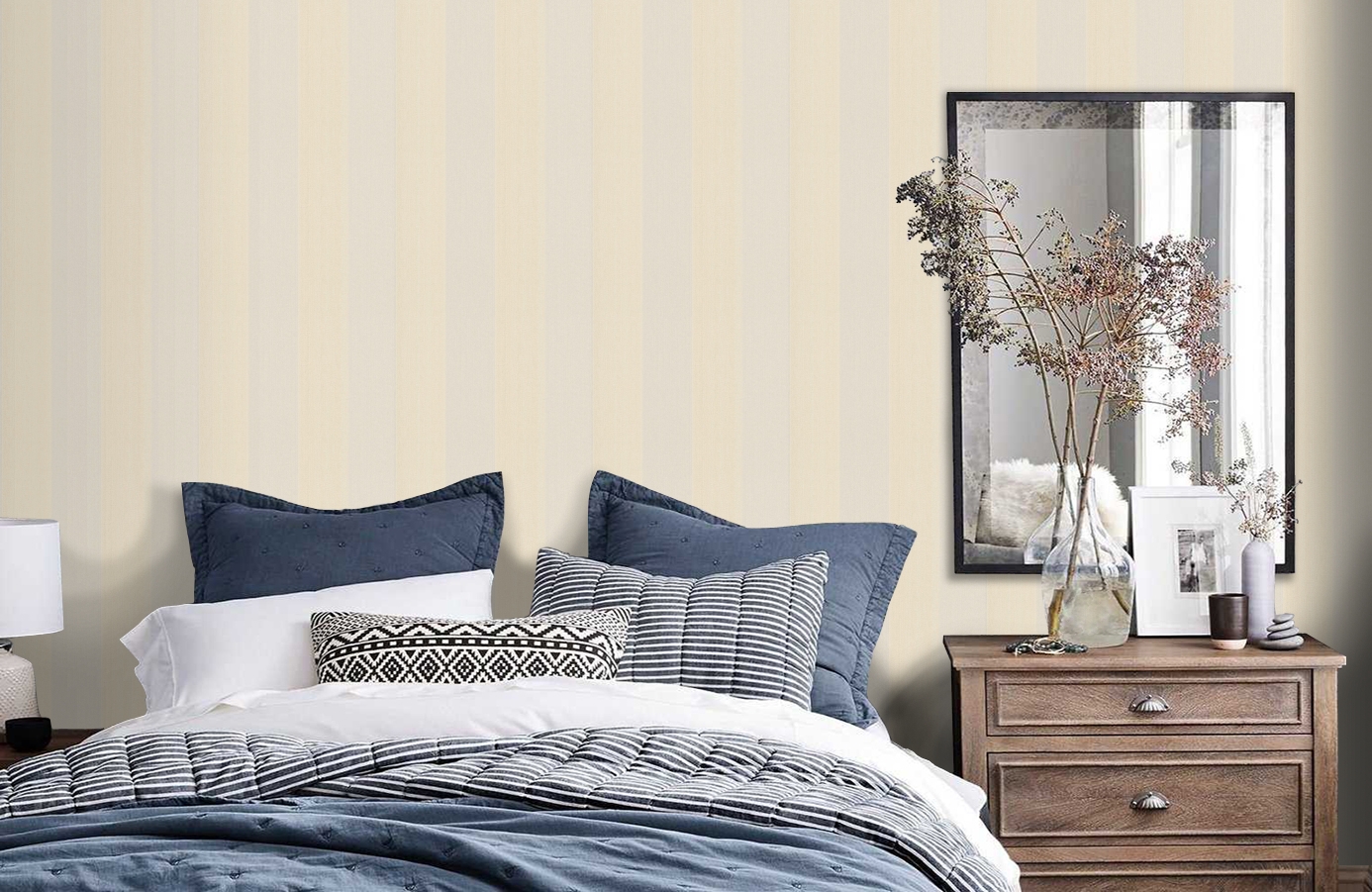 Обои 2907-24 фото в интерьере спальни