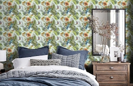 Обои 30015-2 фото в интерьере спальни превью