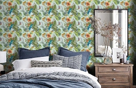 Обои 30015-2 фото в интерьере спальни превью