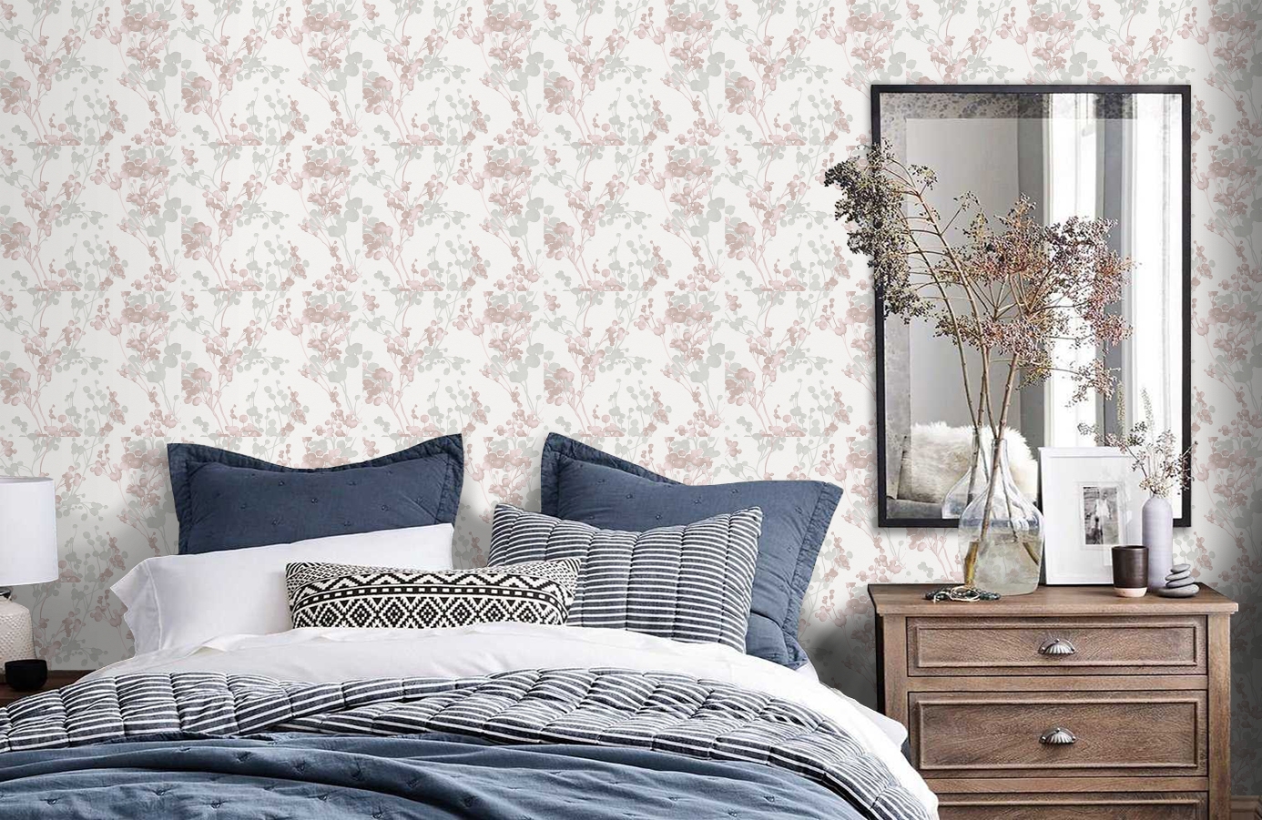 Обои 30056-3 фото в интерьере спальни