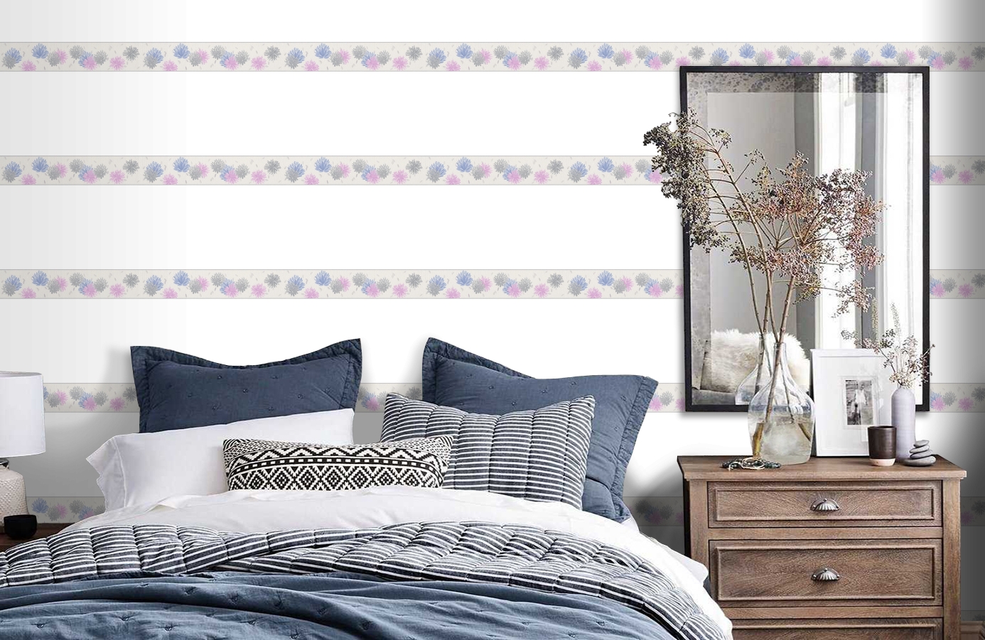 Обои 30409-4 фото в интерьере спальни