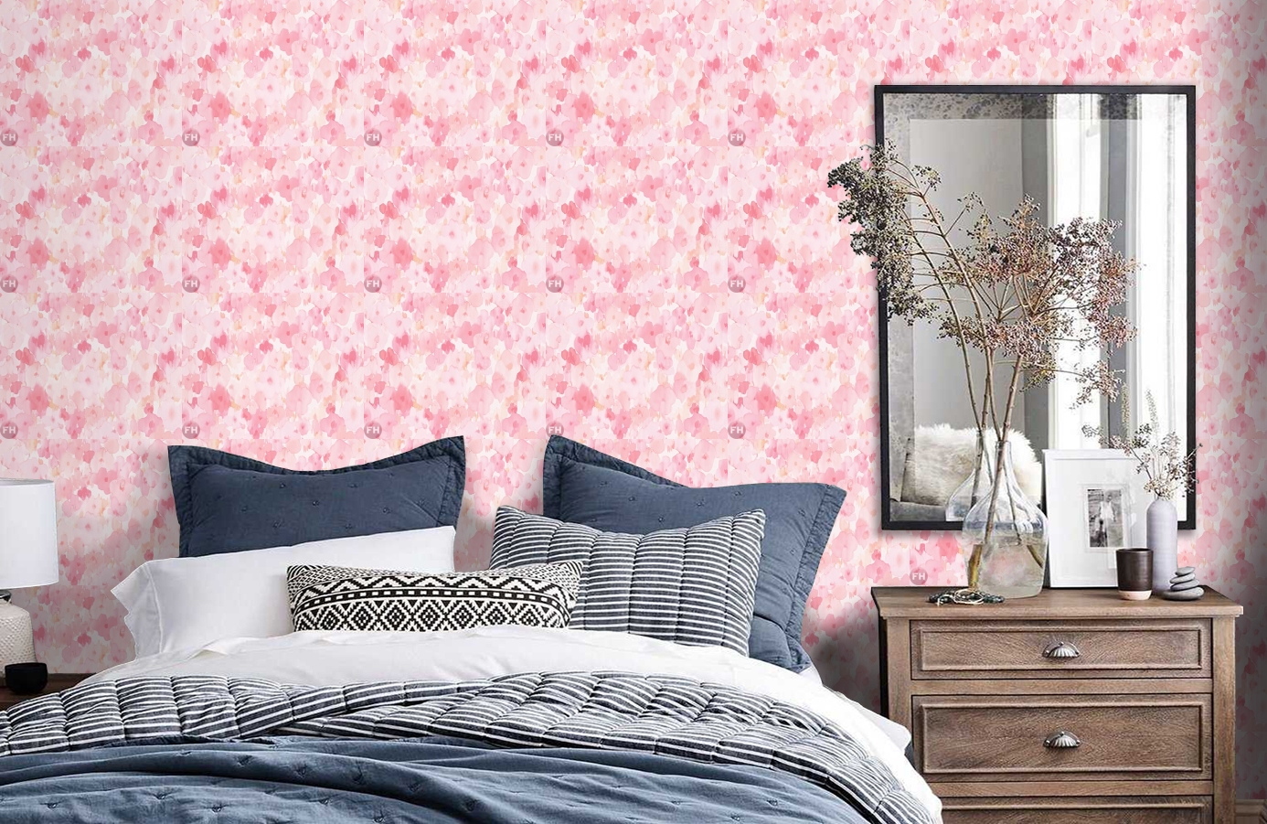 Обои 30450-2 фото в интерьере спальни