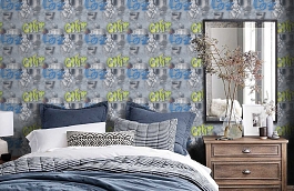 Обои 30468-2 фото в интерьере спальни превью