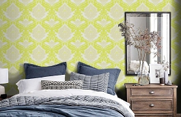 Обои 3139-28 фото в интерьере спальни превью