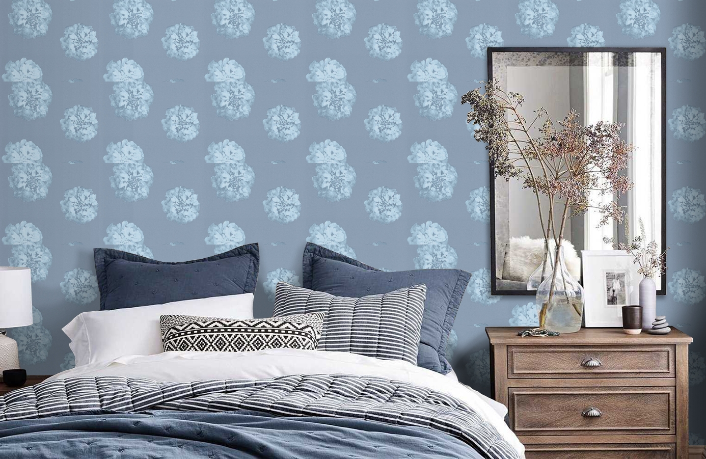 Обои 32454-1 фото в интерьере спальни Обои 32454-1 фото в интерьере спальни