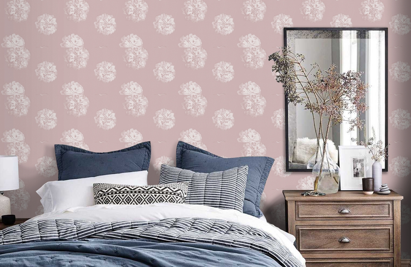 Обои 32454-2 фото в интерьере спальни Обои 32454-2 фото в интерьере спальни