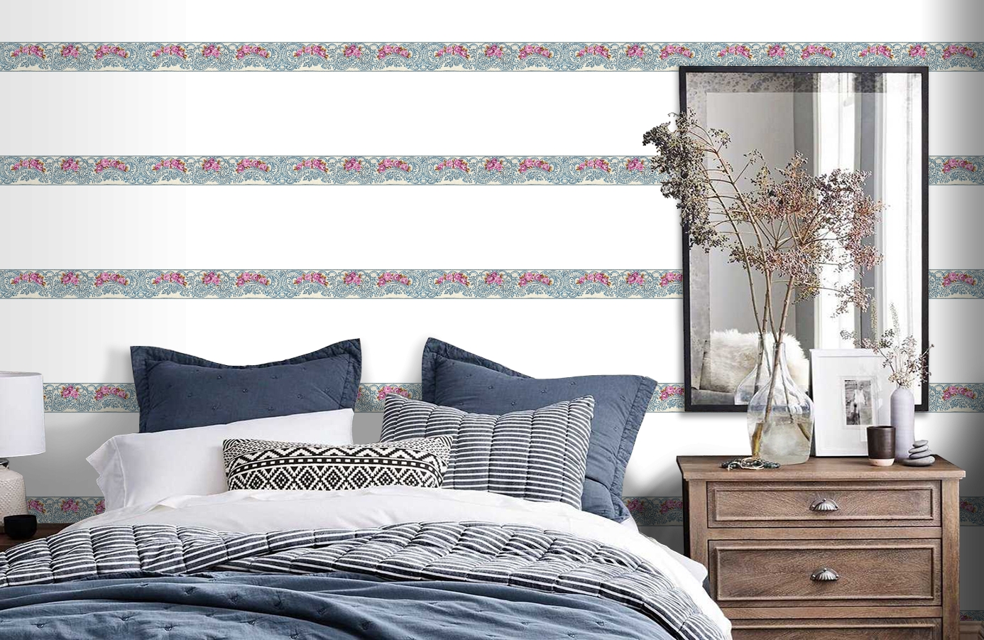 Обои 34074-3 фото в интерьере спальни Обои 34074-3 фото в интерьере спальни