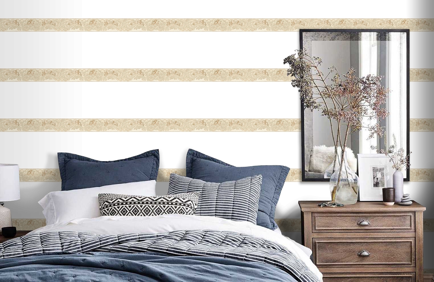 Обои 34074-4 фото в интерьере спальни Обои 34074-4 фото в интерьере спальни