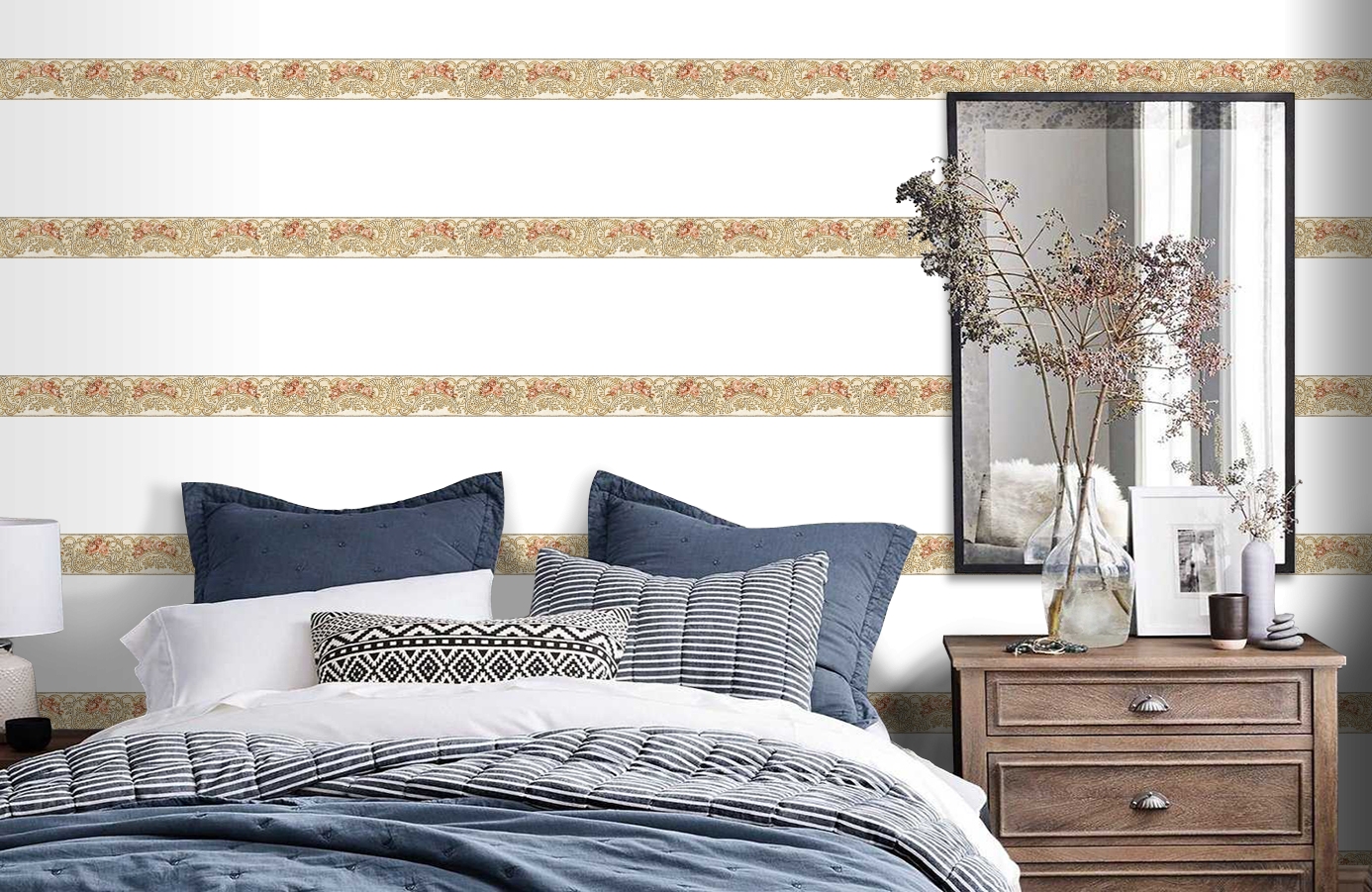 Обои 34074-5 фото в интерьере спальни Обои 34074-5 фото в интерьере спальни