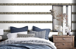 Обои 34078-2 фото в интерьере спальни превью