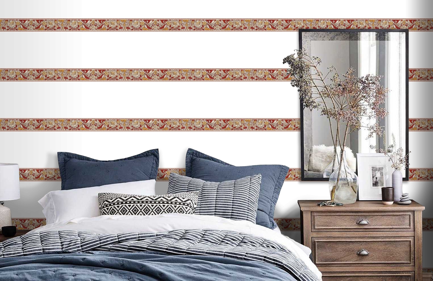 Обои 34078-3 фото в интерьере спальни Обои 34078-3 фото в интерьере спальни