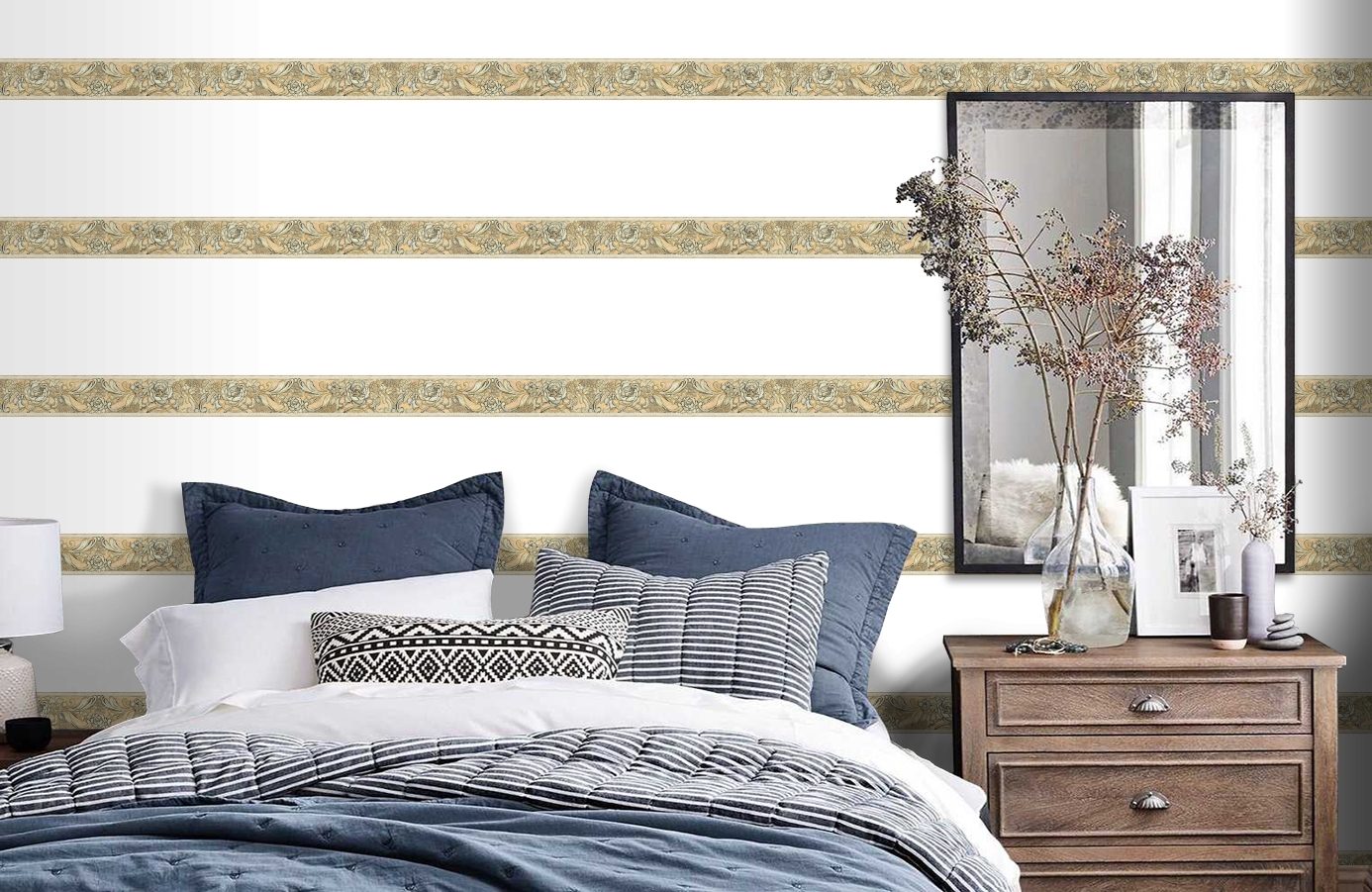 Обои 34078-5 фото в интерьере спальни Обои 34078-5 фото в интерьере спальни