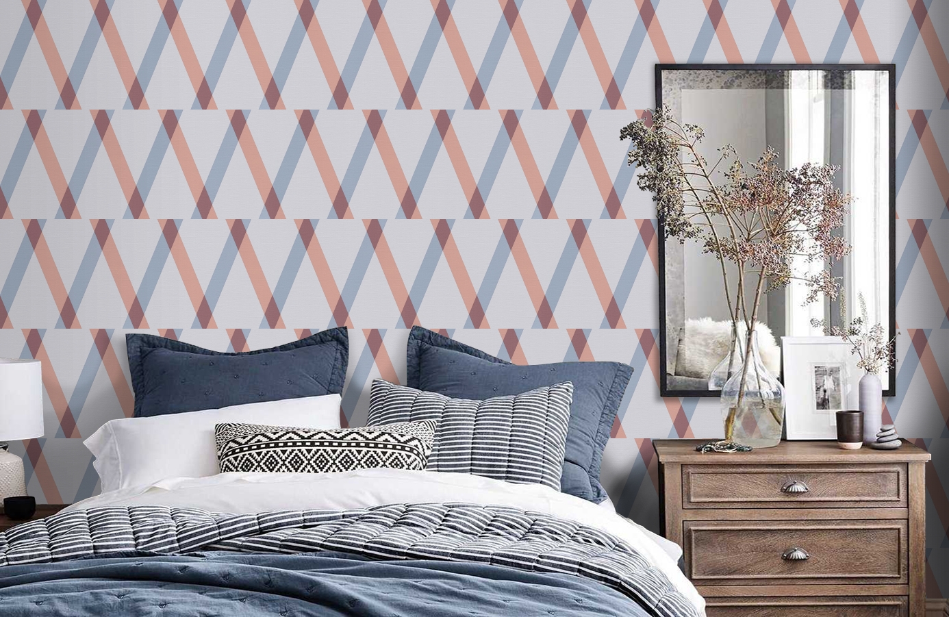 Обои 34110-2 фото в интерьере спальни