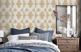 Обои 35110-3 фото в интерьере спальни превью