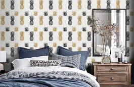 Обои 35997-1 фото в интерьере спальни превью