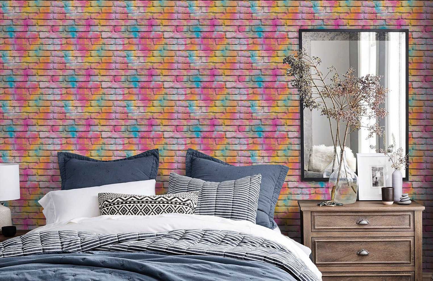 Обои 36100-1 фото в интерьере спальни