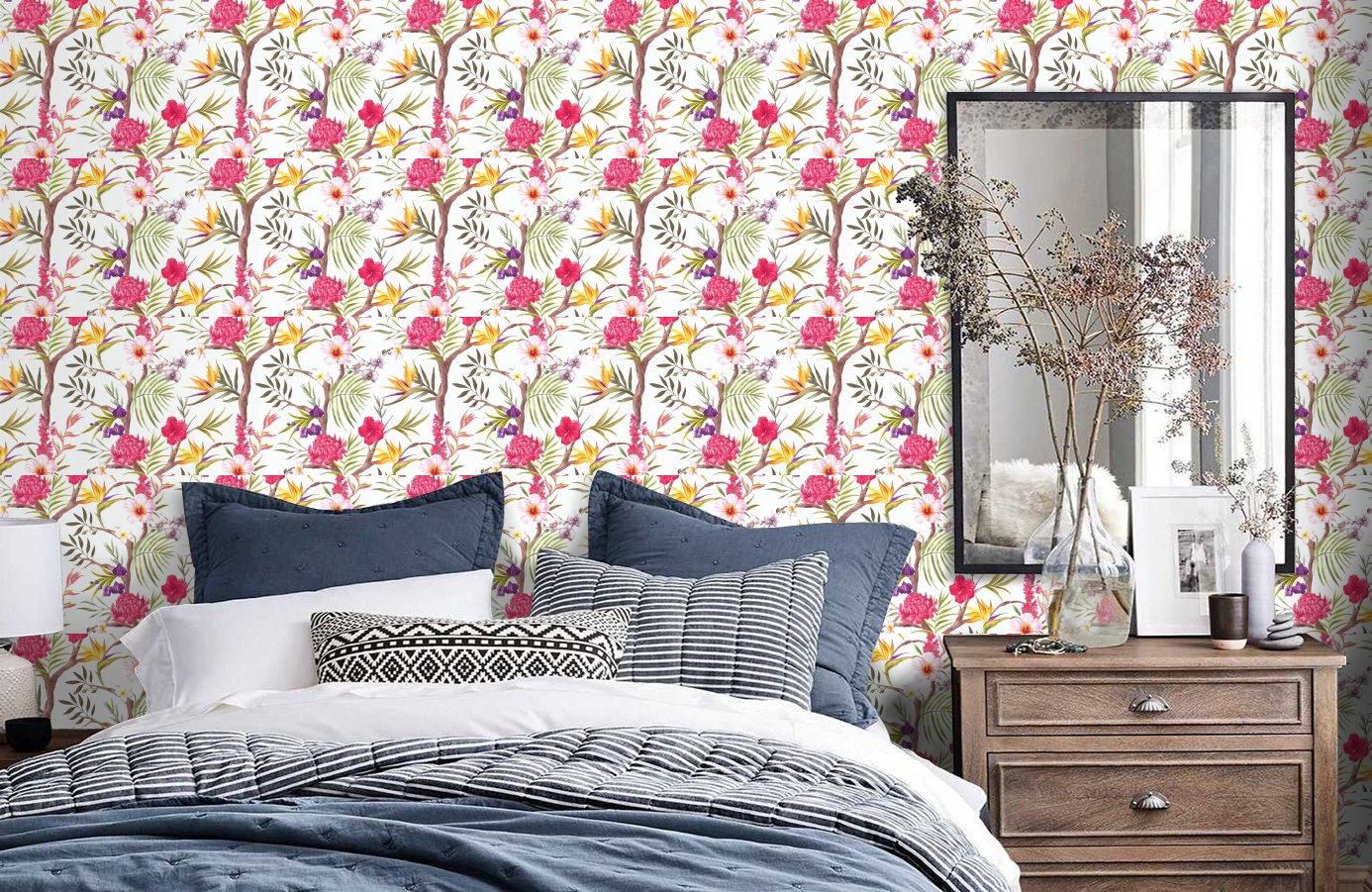 Обои 36202-1 фото в интерьере спальни